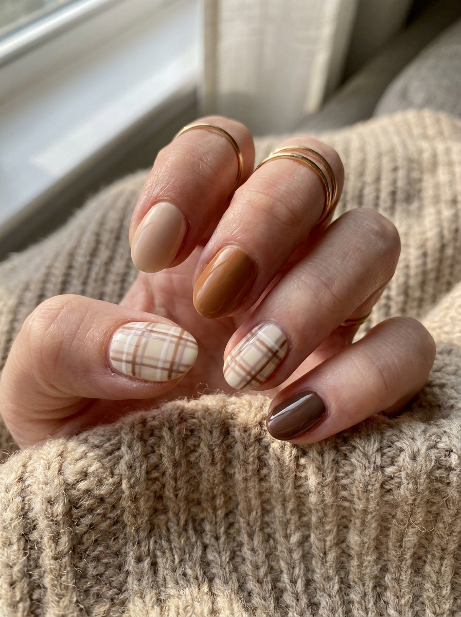 Cute Plaid Fall Nails als Cute Fall Nails Inspiration 2026